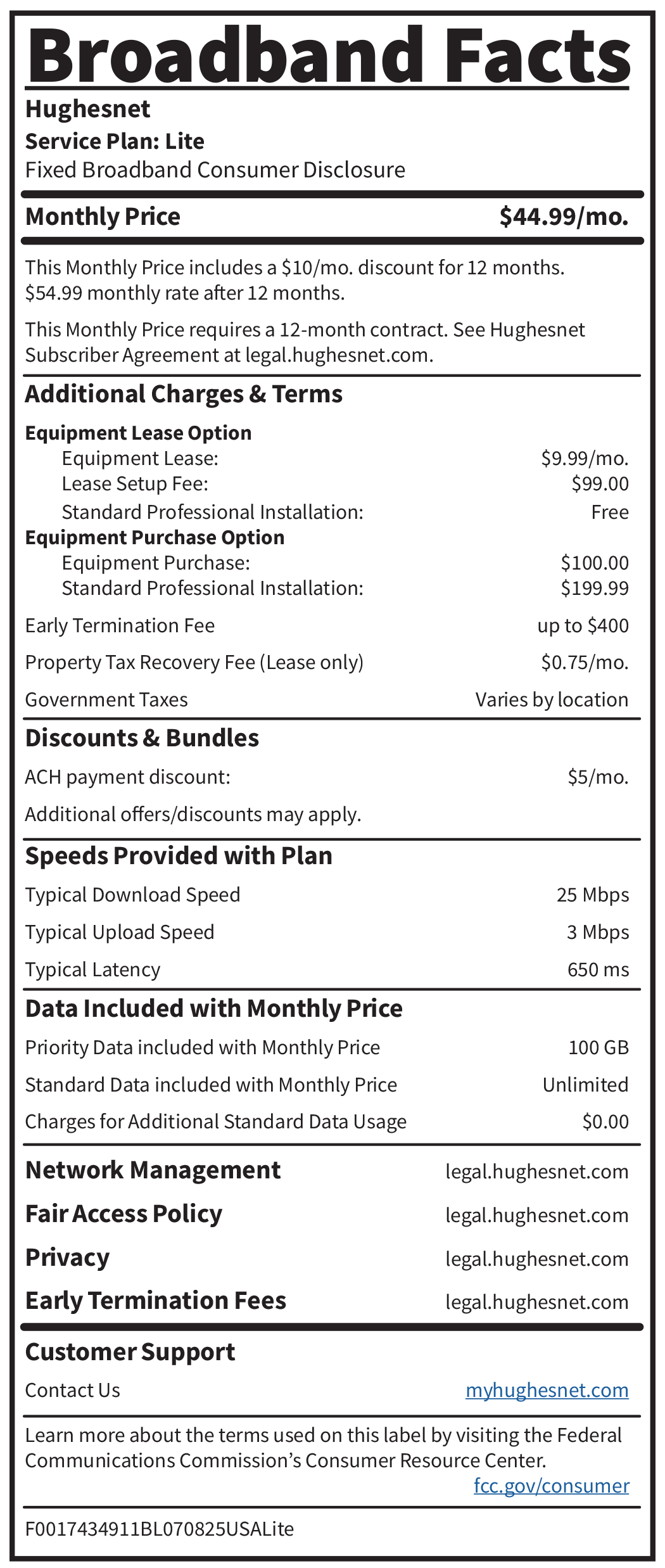 Hughesnet: How much is the Lite Plan