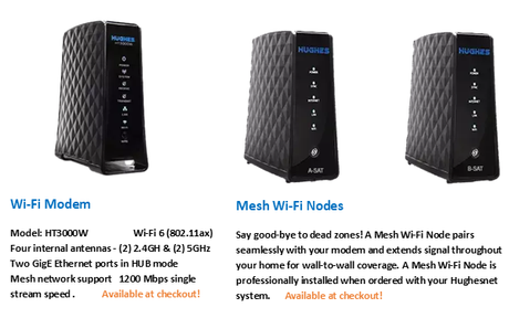 hughesnet modem and mesh router