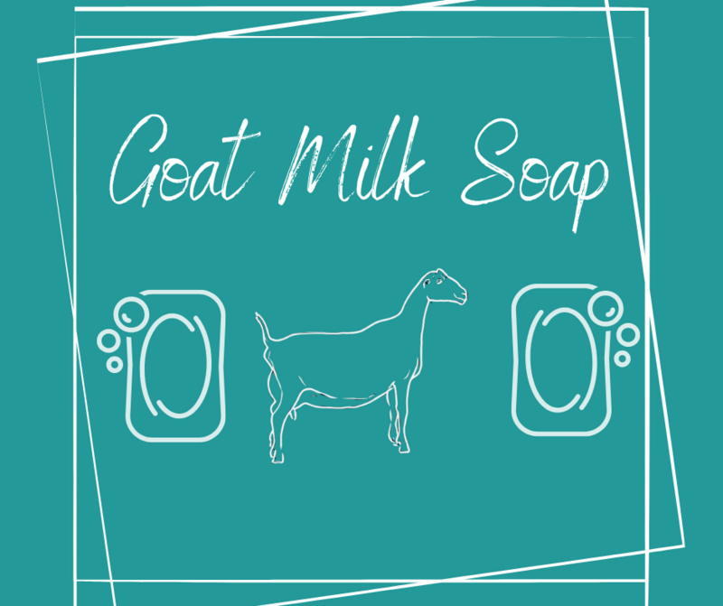 A picture of a goat milk soap on a blue background.
