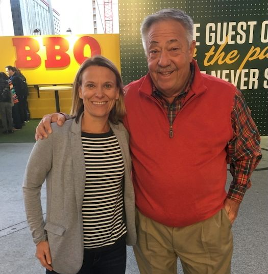 Natalie and her father Bob at a billboard conference in Las Vegas