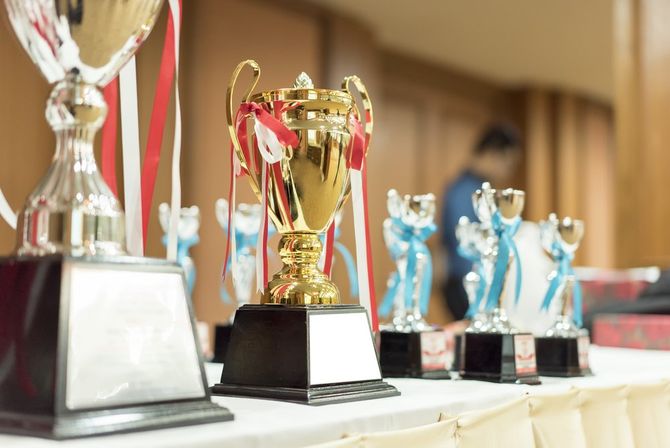 Trophies With Ribbons — Trophies And Engraving Services In Dapto, NSW
