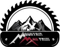 A black and white logo for Mountain Man Trim