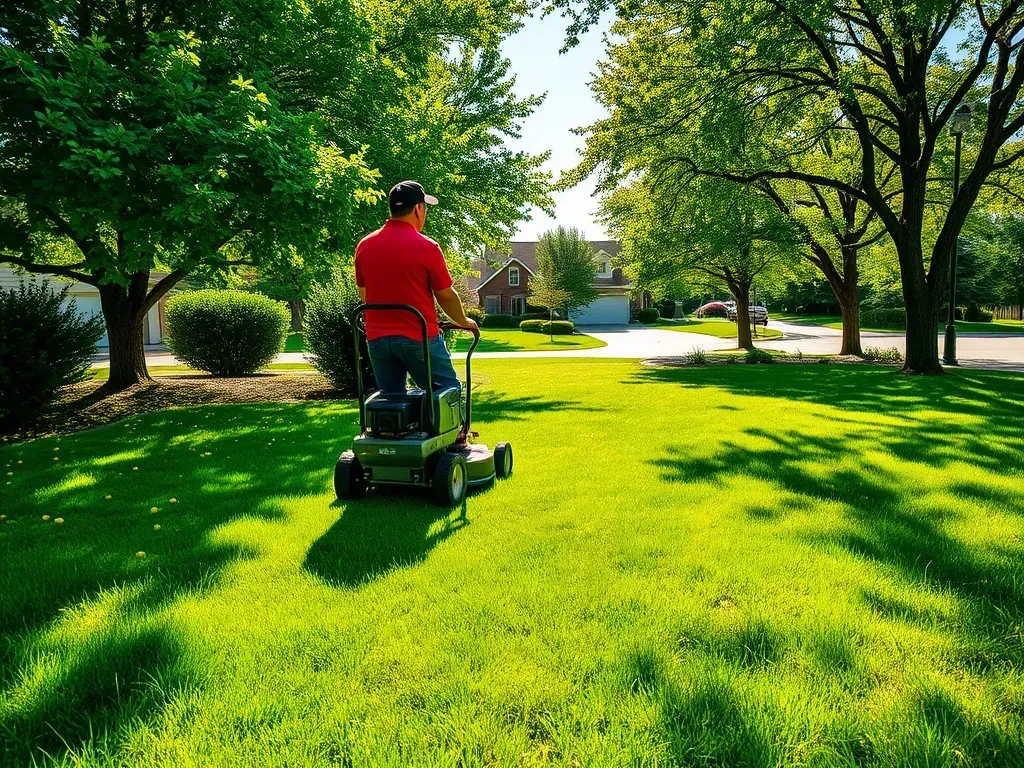 A man is spraying a lawn with a sprayer.
