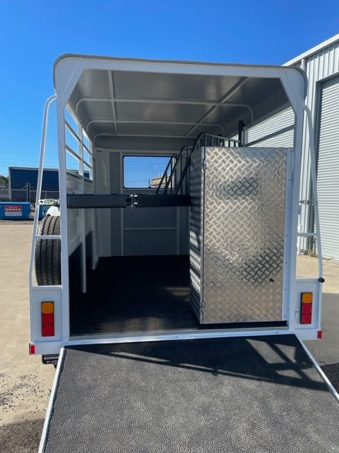 A White Trailer With a Metal Box in the Back — SNS Custom Fabrication in Bundaberg East, QLD