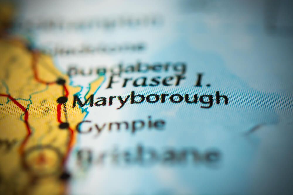 A Close Up of a Map Showing the Location of Maryborough — SNS Custom Fabrication in Maryborough, QLD
