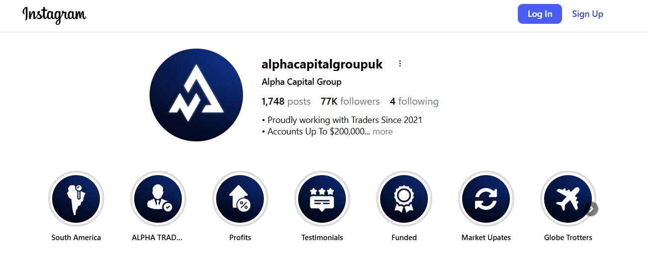Alpha Capital Instagram