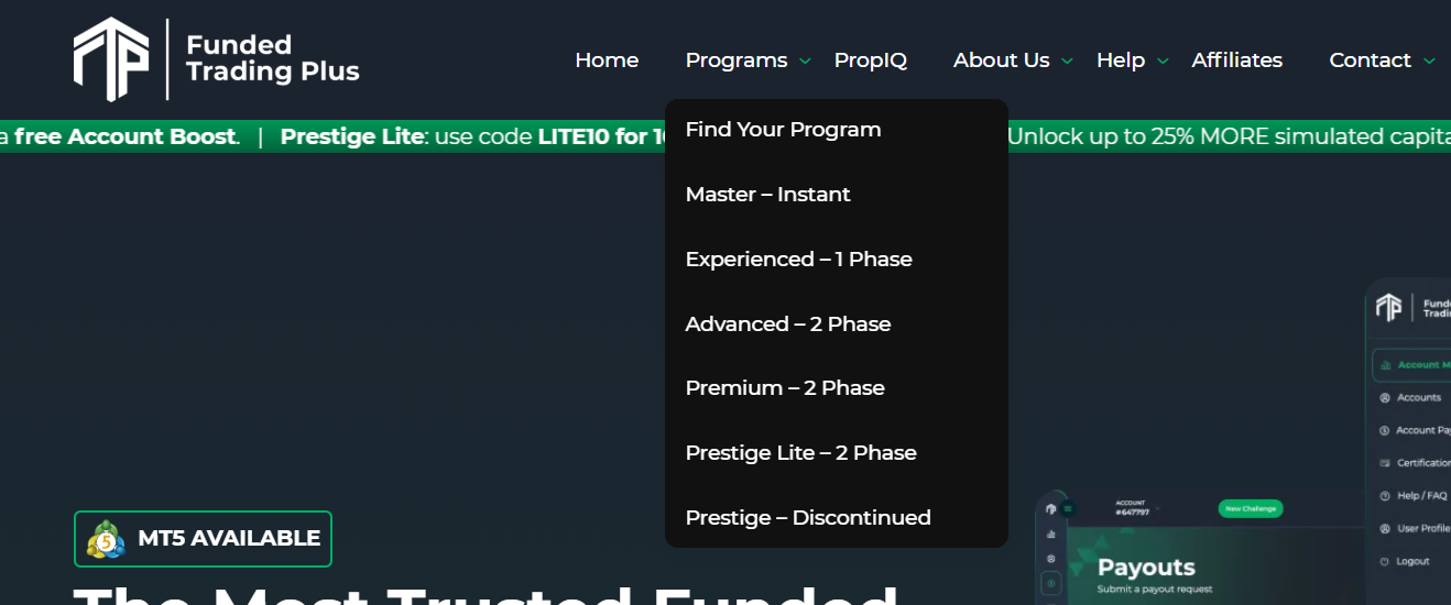 Funded Trading Plus- Log In steps