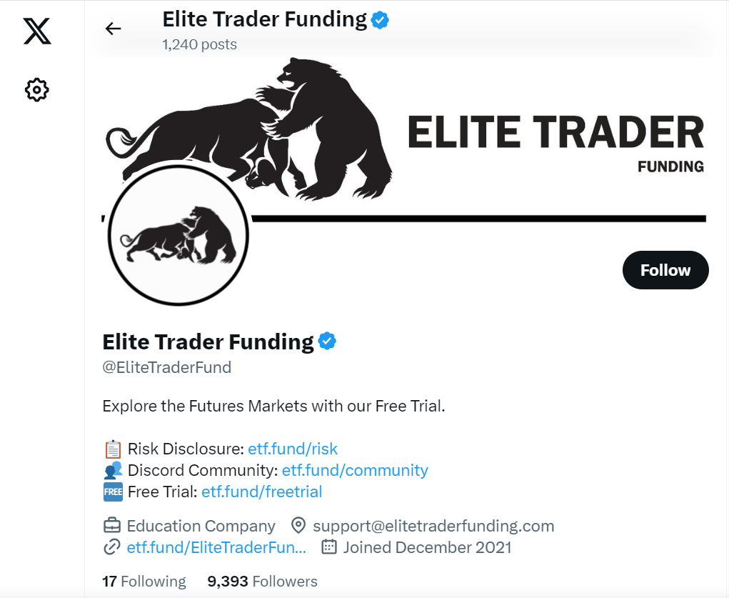 Elite Trader Funding Twitter