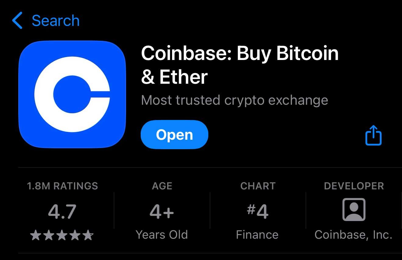 Downloading coinbase app