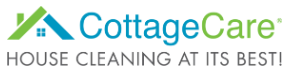CottageCare logo: green and blue house icon, teal text