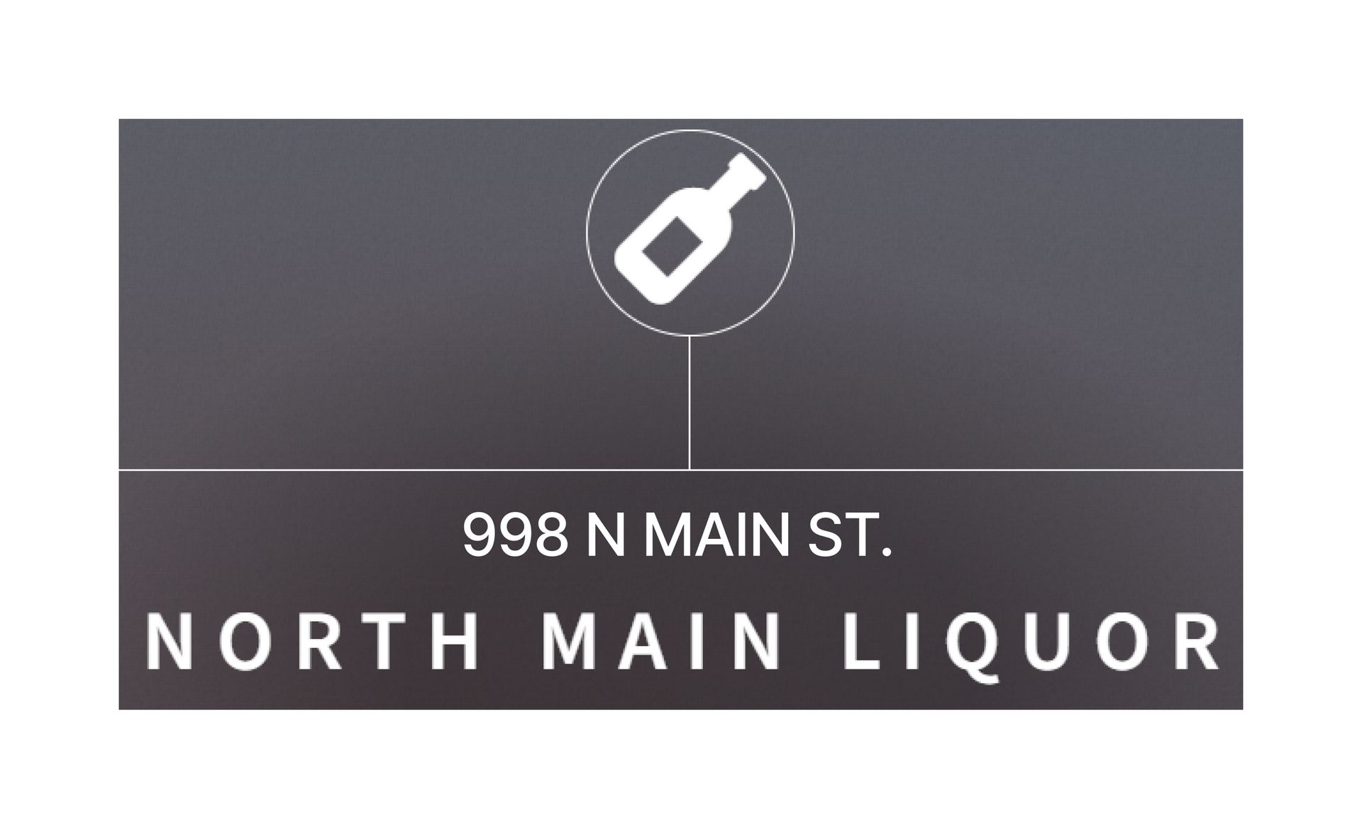 A sign that says north main liquor on it