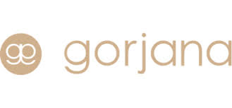 A logo for gorjana is shown on a white background