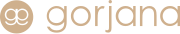 Logo for Gorjana, a jewelry brand. It includes a circle with the letters