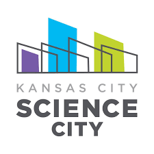 The logo for Kansas City Science City features colorful building silhouettes in purple, blue, and green.