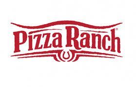 The red Pizza Ranch logo with a horseshoe icon between the two words, set against a white background.
