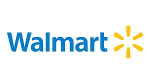 The walmart logo is blue and yellow on a white background.