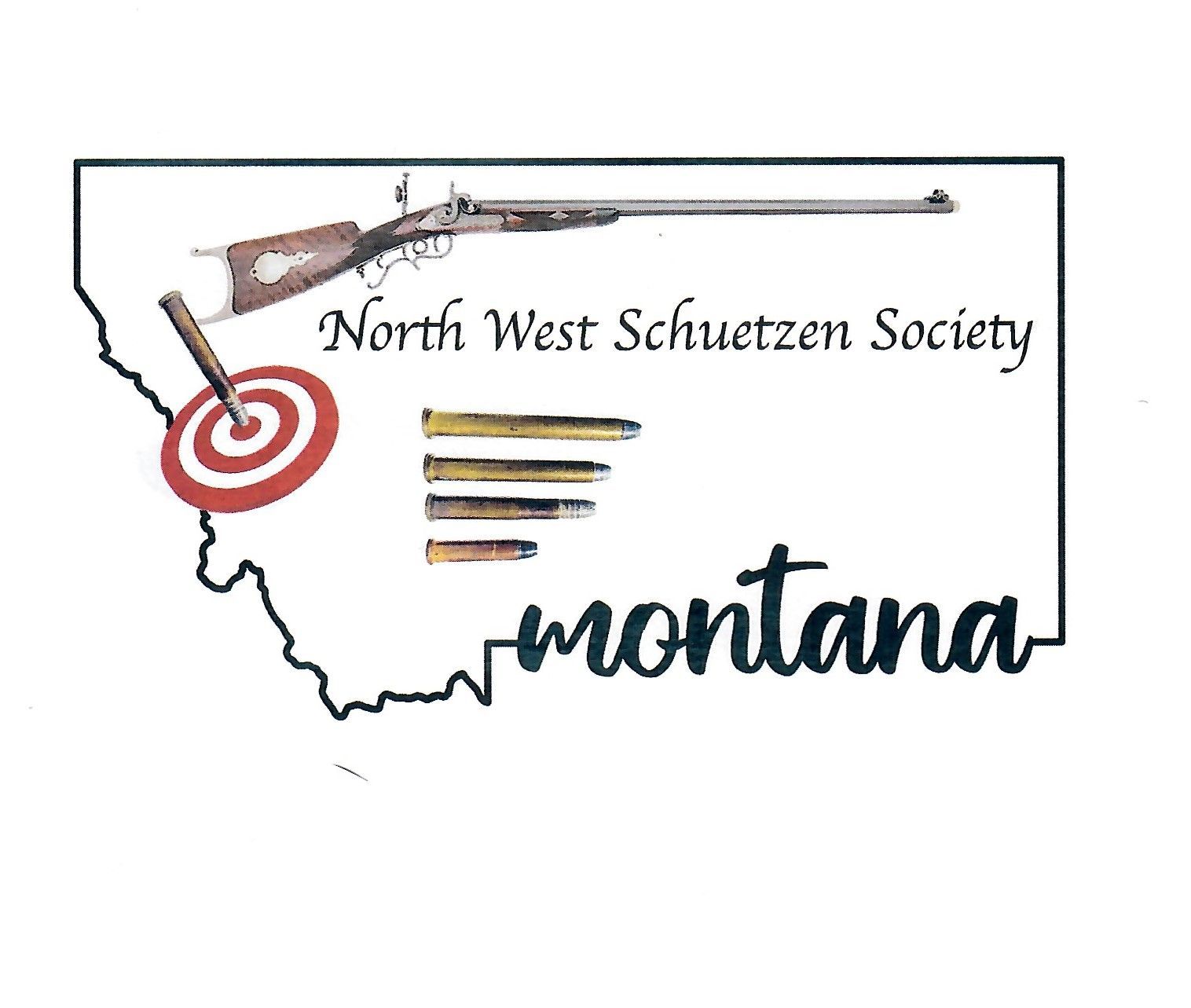 A logo for the north west schutzen society of montana