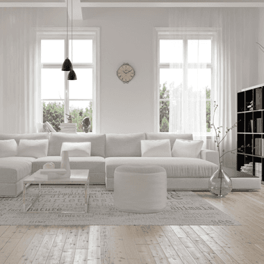 Well-furnished white sofa