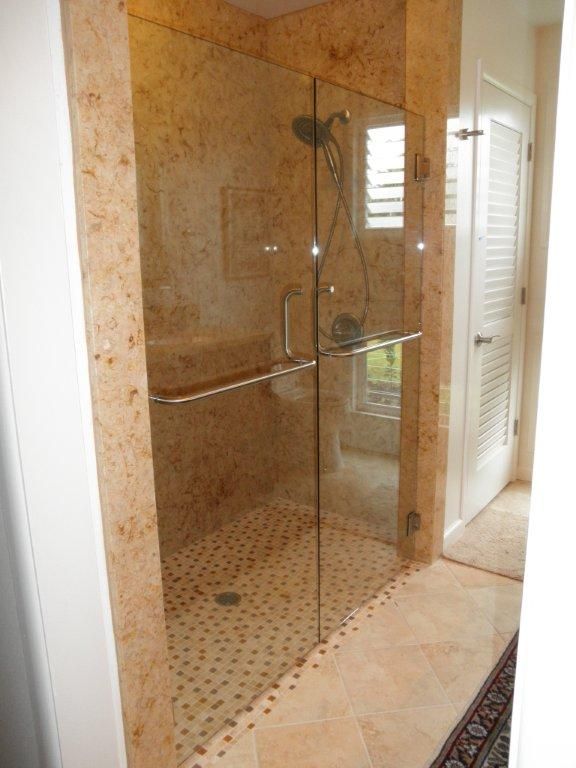 Two Glass Shower Door Installed — Hilo, HI — Alumside Products Inc