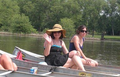 River Tour — Two Woman on Canoe in Kankakee, IL