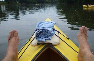 Canoe — Yellow Canoe on River in Kankakee, IL