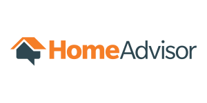 HomeAdvisor logo: orange house icon next to the brand name in orange and gray.