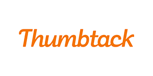 Thumbtack logo in orange on a white background.