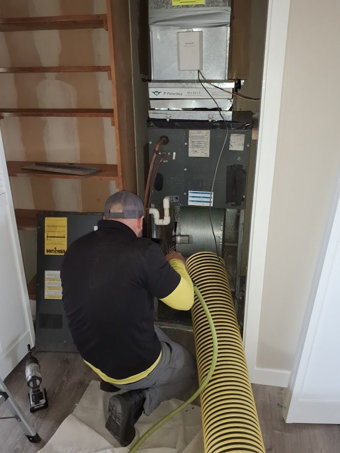 HVAC technician works 