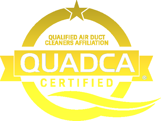Gold QUADCA certification logo: Star, ribbon with 