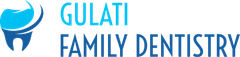 The logo for gulati family dentistry has a tooth on it.