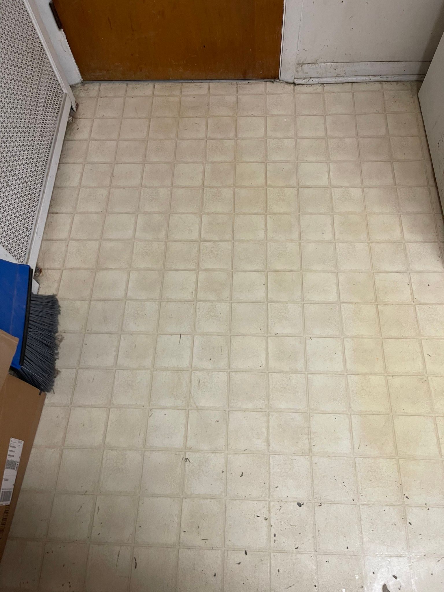 After is a white pristine tile floor and no marks of stain