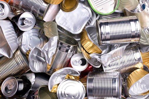 Recycling Center — Metal Cans And Tins Prepared For Recycling in Port Orchard, WA