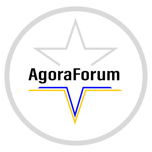 Un logo pour le forum Agora avec une étoile au milieu