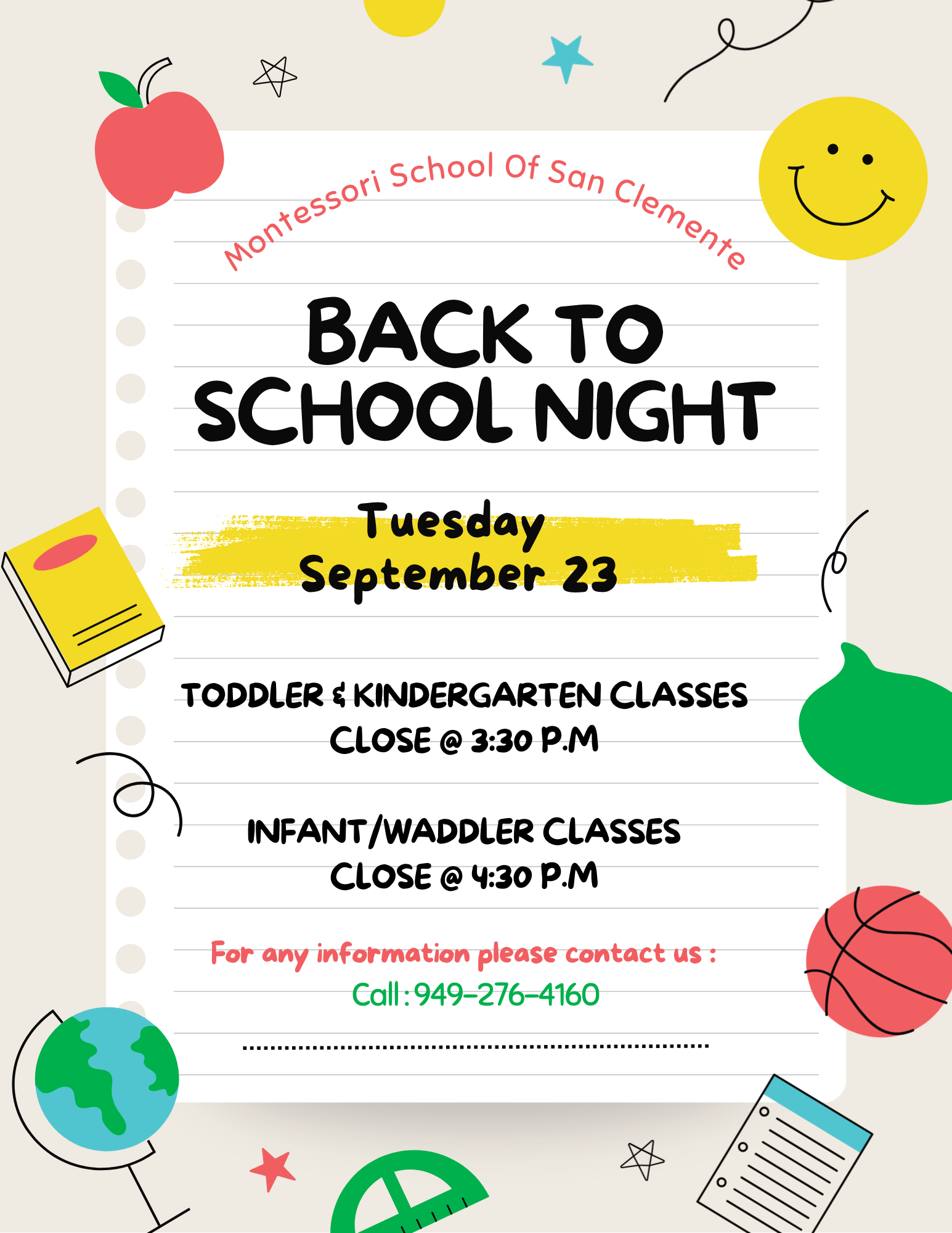 Back to school night flyer event