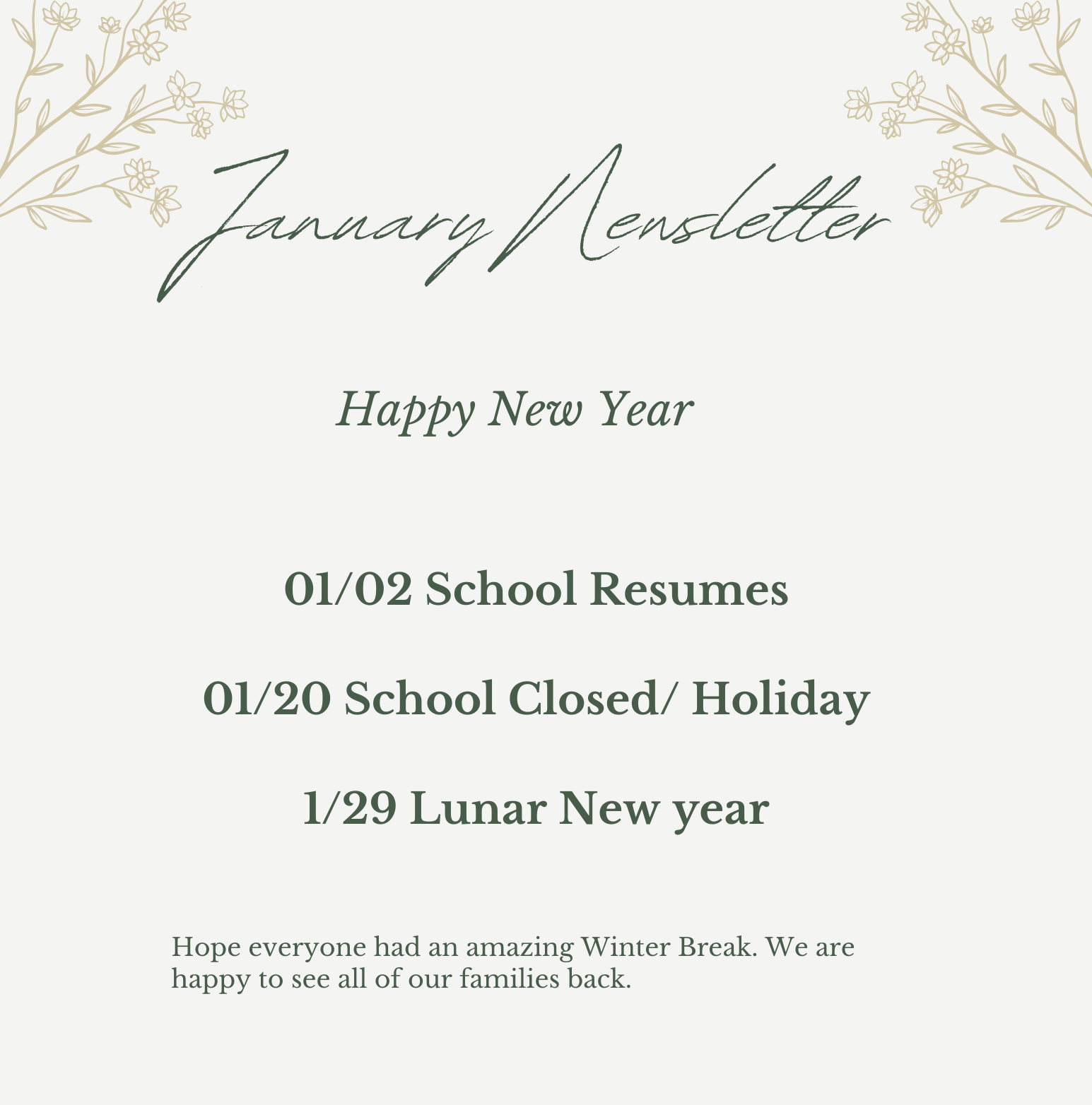January Newsletter