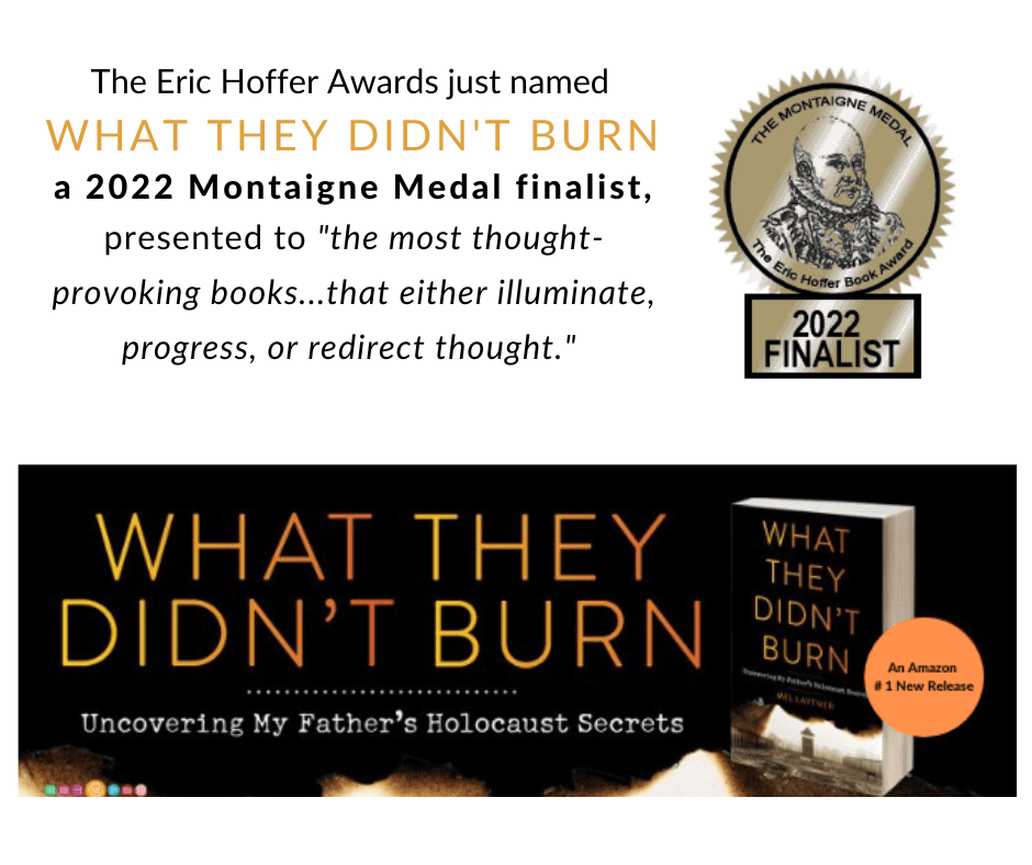 Montaigne Medal Finalist, Mel Laytner What They Didn't Burn