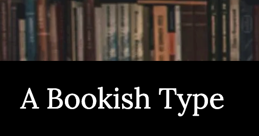 A bookish type is written in white letters on a black background