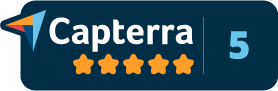 Capterra review badge for abs apparel management software