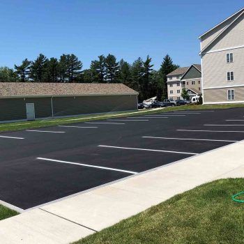 Parking lot with line striping in Cape Cod, MA by Cape Cod Paving