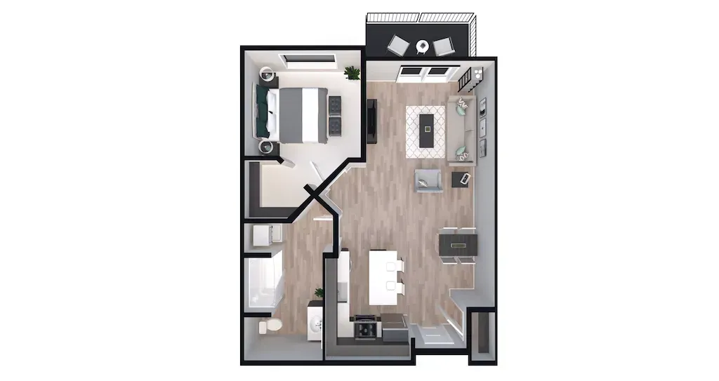UNIT A.2 - 1 BEDROOM FLOOR PLAN