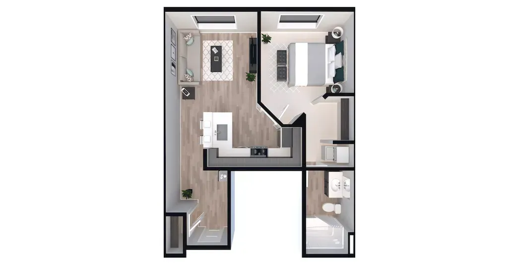 UNIT A.3 - 1 BEDROOM FLOOR PLAN