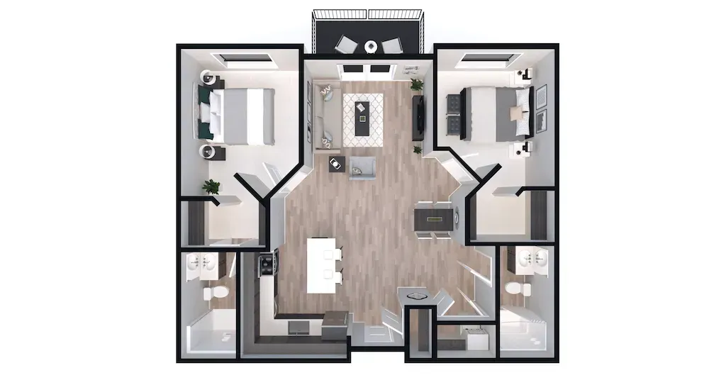 UNIT B- 2 BEDROOM FLOOR PLAN