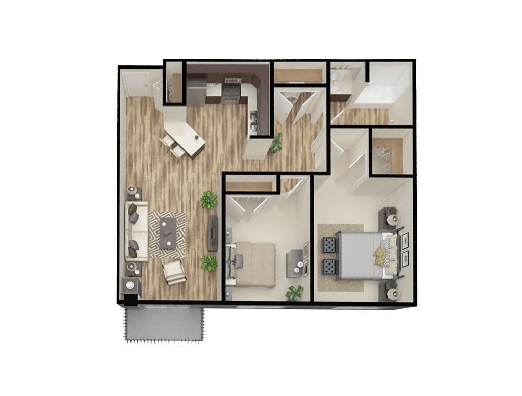 Onyx Floorplan C 2-bedroom apartment