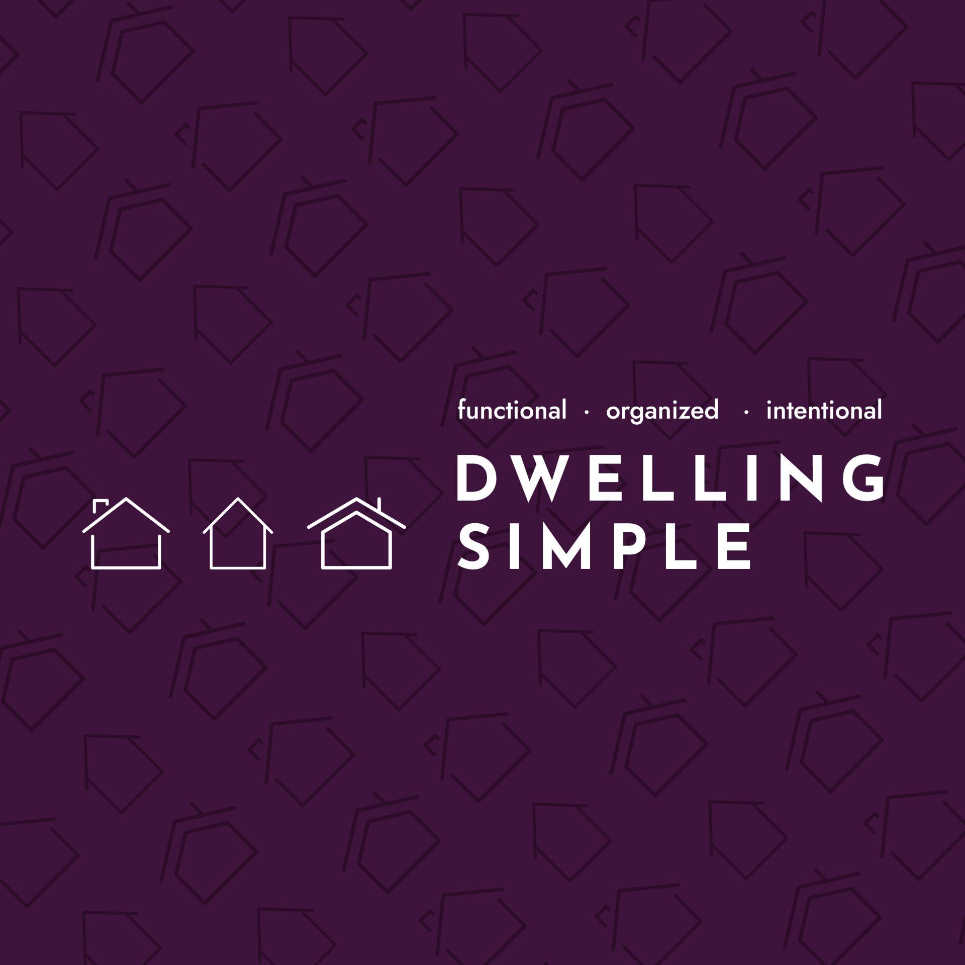 A purple background with the words dwelling simple on it