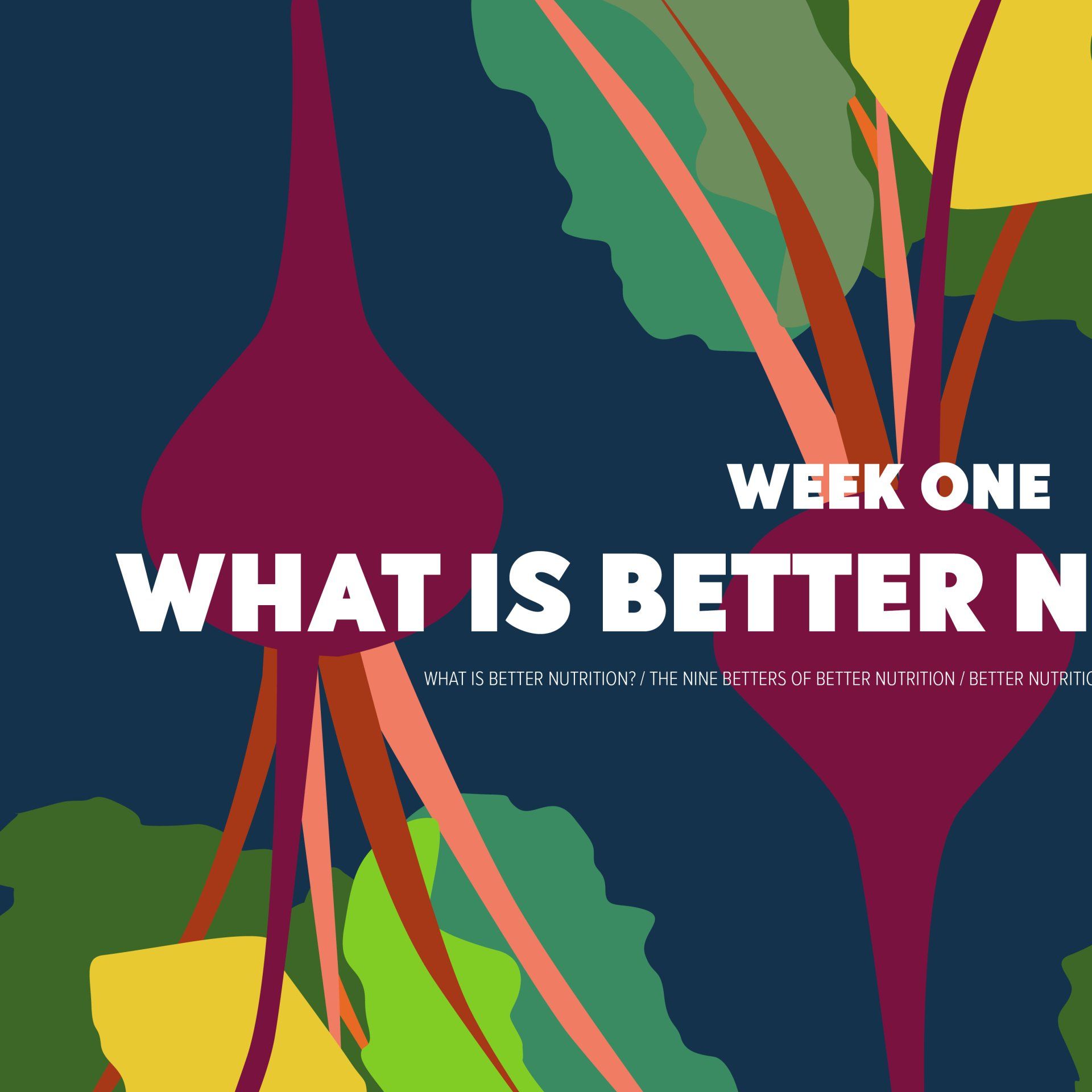 A poster that says week one what is better n