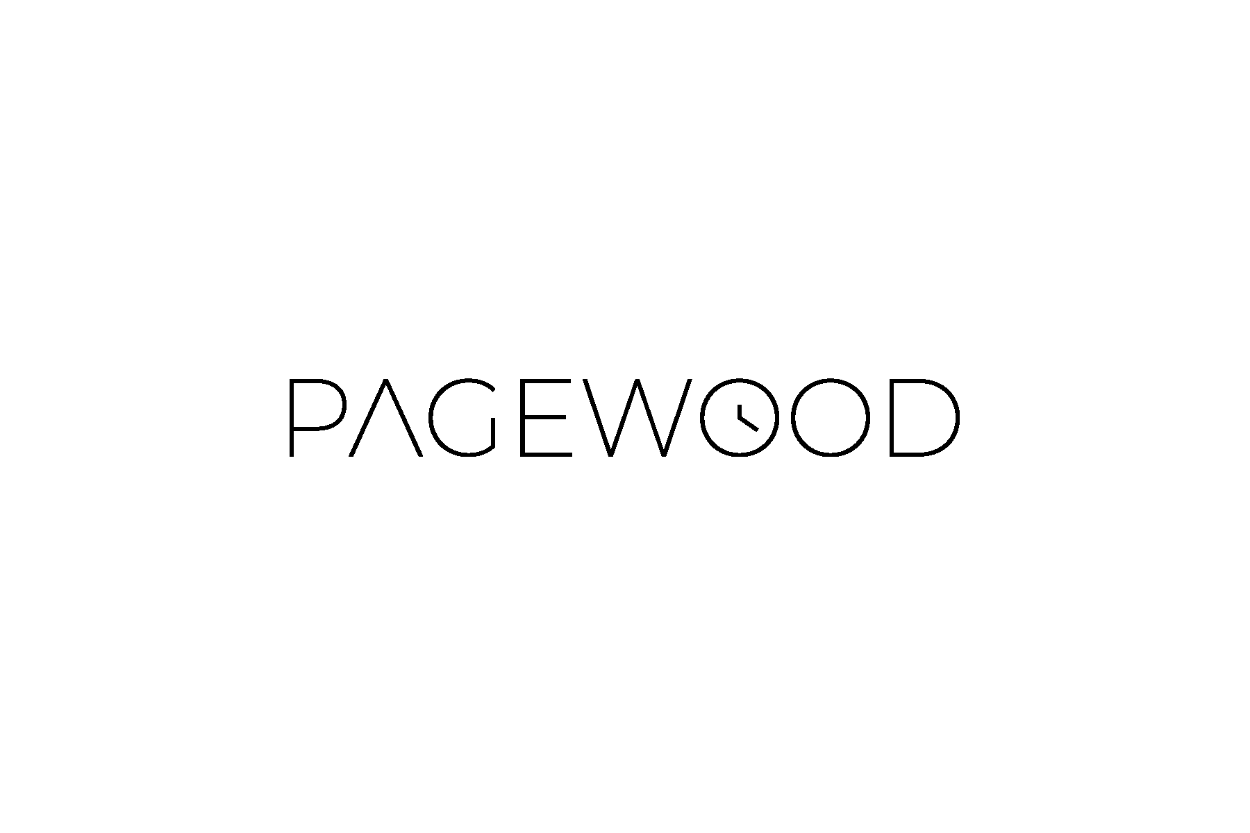 A black and white logo for pagewood on a white background.