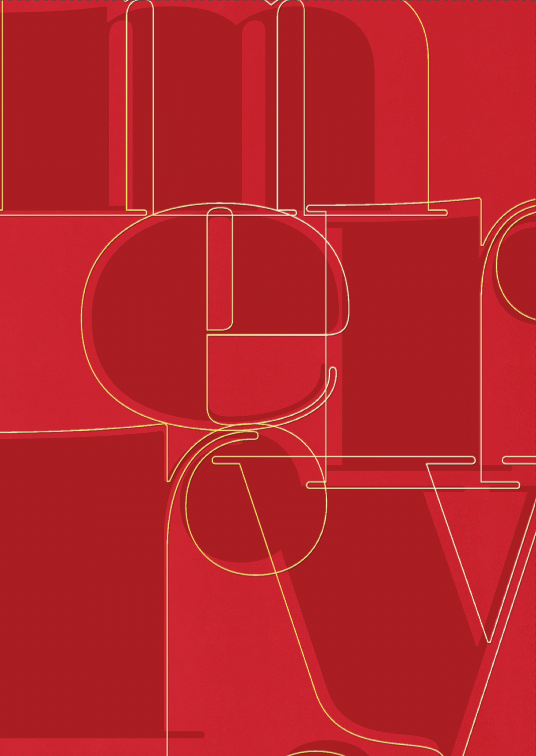 A red and white greeting card is sitting on top of a white envelope.