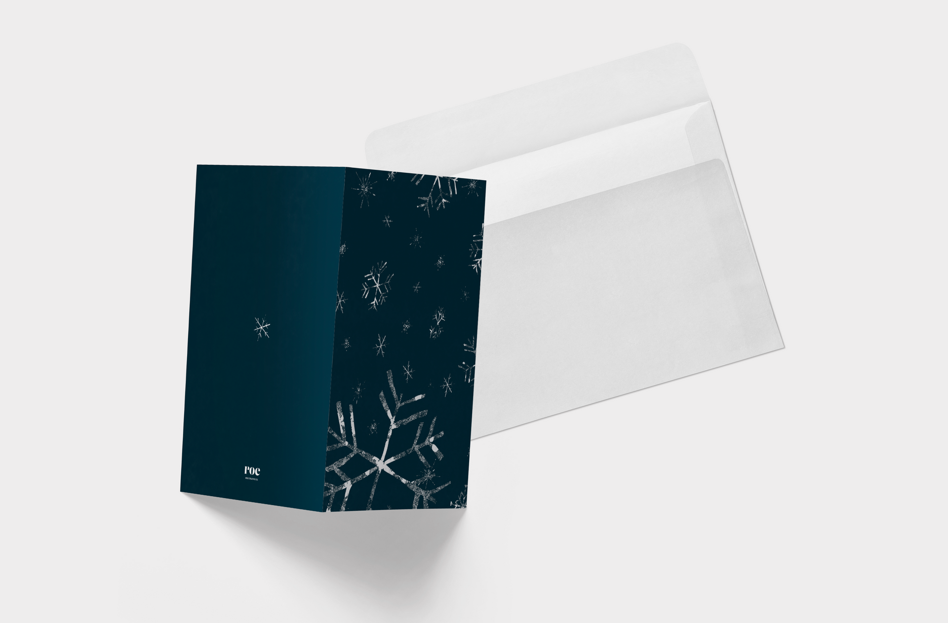 A christmas card with a snowflake on it