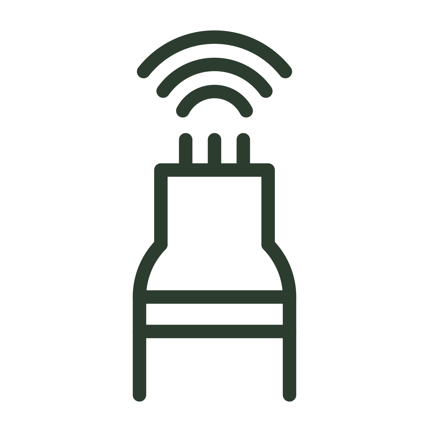A bottle with a wireless signal coming out of it.