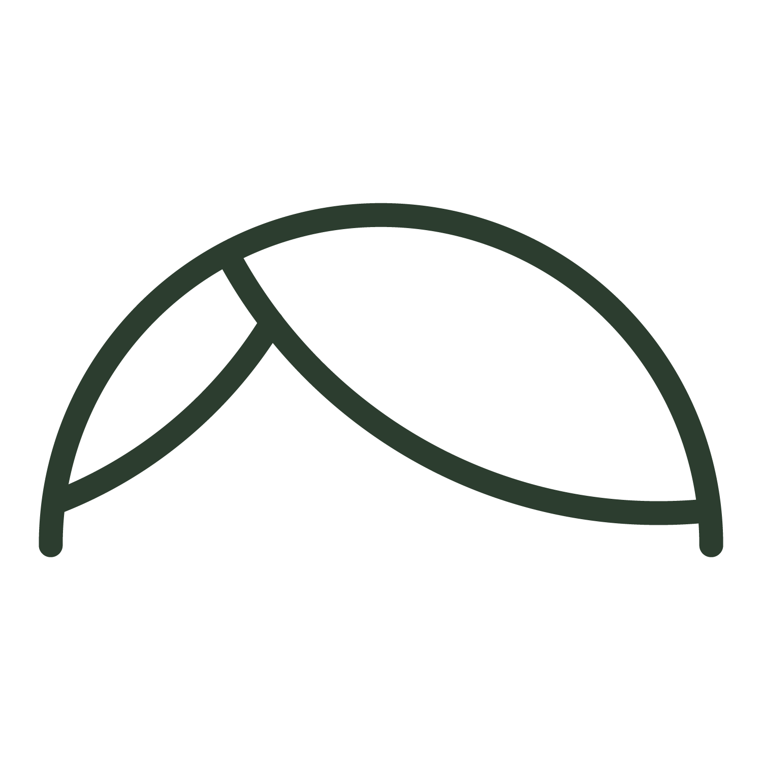A line drawing of a leaf on a white background.